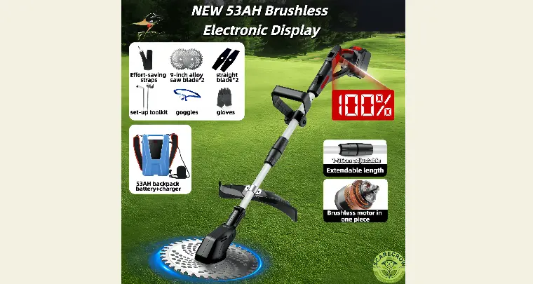 Cordless Rear-Motor Brush Cutter for Professionals | Scarecrow Garden Supplier
