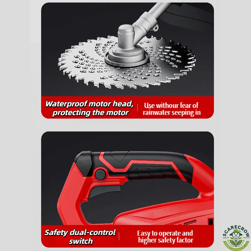 Cordless Rear-Motor Brush Cutter for Professionals | Scarecrow Garden Supplier