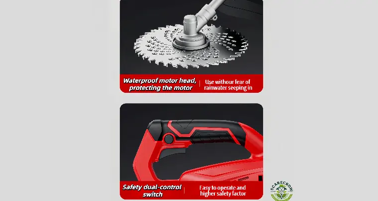 Cordless Rear-Motor Brush Cutter for Professionals | Scarecrow Garden Supplier