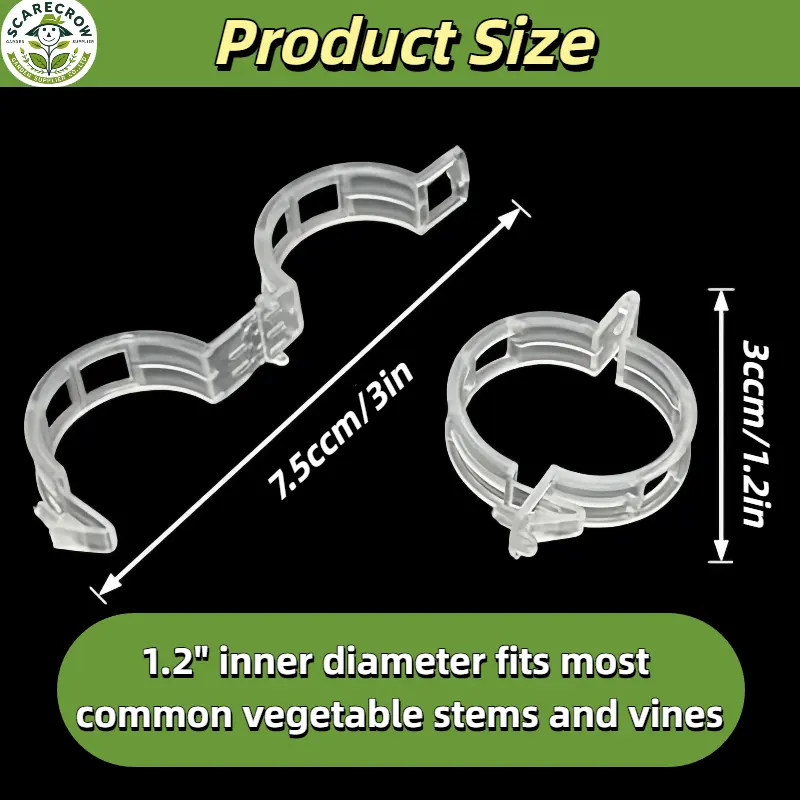 Plastic Tomato Clips for Trellis Training | Scarecrow Garden Supplier