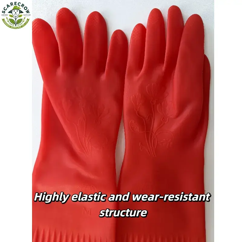 Extended Latex Household Gloves for Dishwashing & Cleaning – Non-Slip, Durable, Long-Cuff Protection