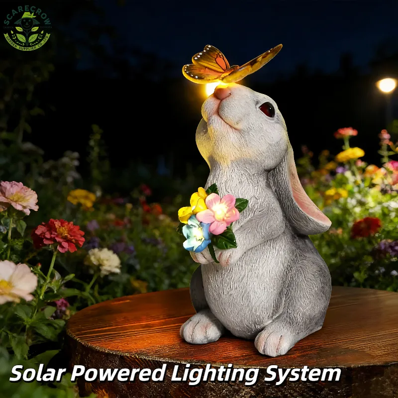 Wholesale Solar Rabbit Garden Statue | Scarecrow Garden