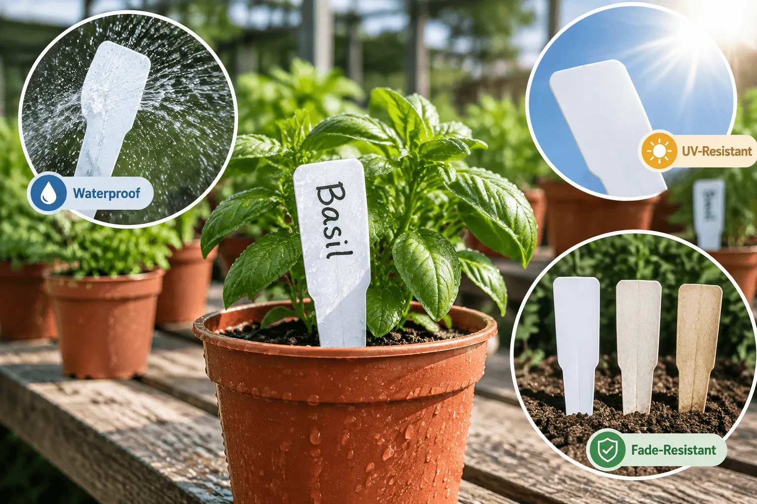 plant-label-material-vs-writing-durability.webp Diagram separating plant label material durability from writing durability